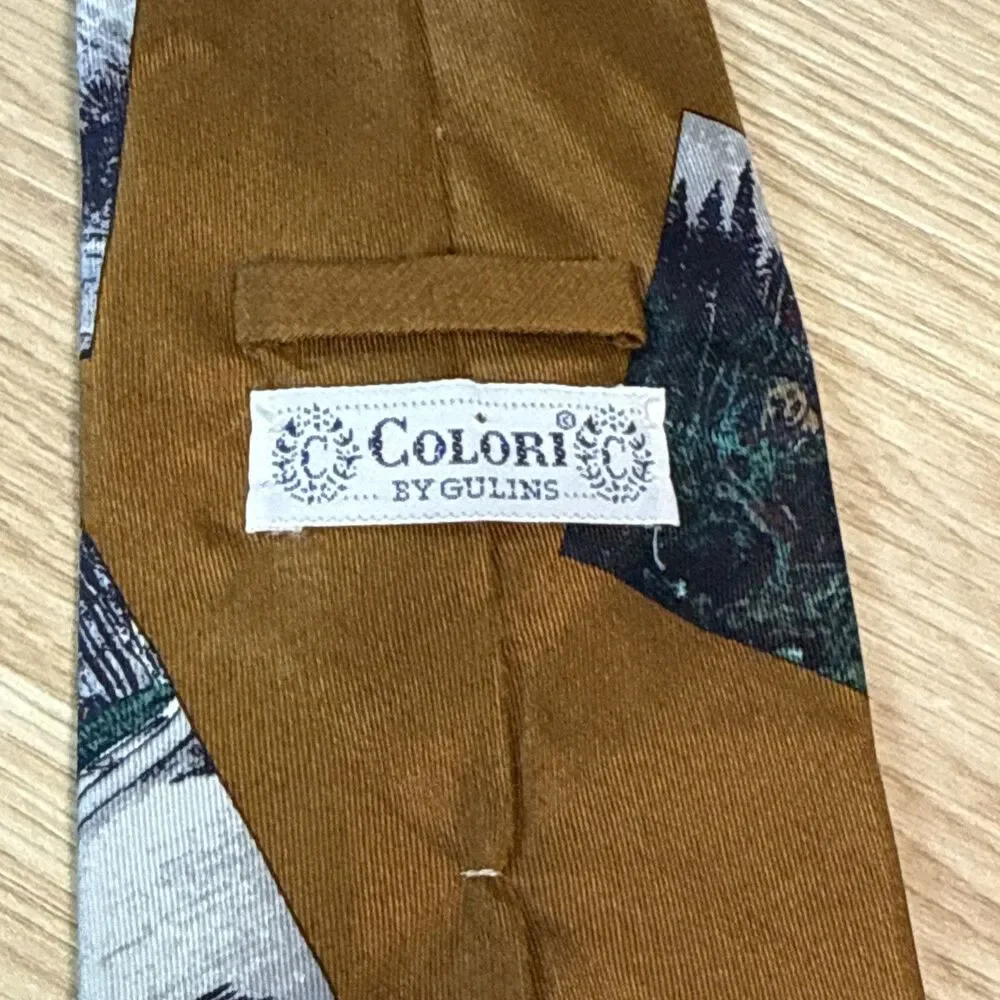 Vtg 80s Colori by Gulins Silk Necktie Mallard Duck Wildlife Hunting Sportman Lot